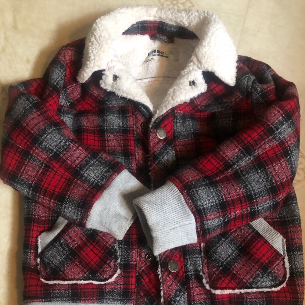 Plaid Oshkosh sherpa lined jacket